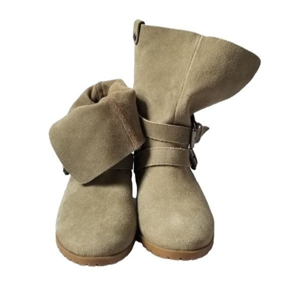 Dolce Vita DV Sage Green Floppy Suede Leather Mid calf Fold Over Boots Size 7 - Picture 6 of 6